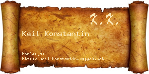 Keil Konstantin névjegykártya